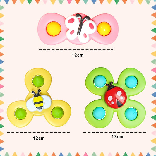 Suction Spinner Baby Bath Toys 3 Pcs (Bug)