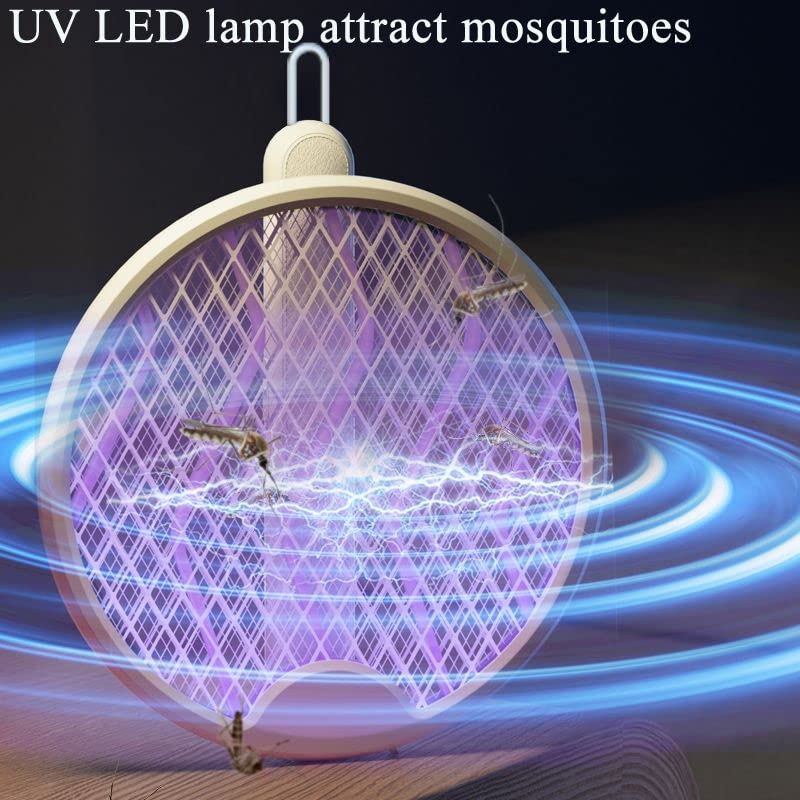 2 in 1 Mosquito Bat Killer Racket Electric Mosquito Racket Bat with UV LED Light Lamp