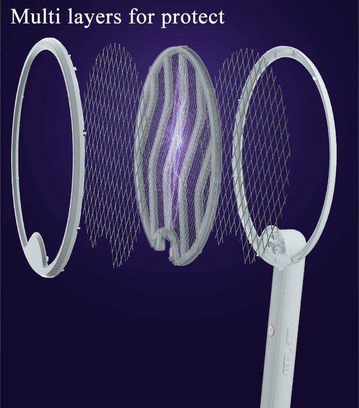 2 in 1 Mosquito Bat Killer Racket Electric Mosquito Racket Bat with UV LED Light Lamp