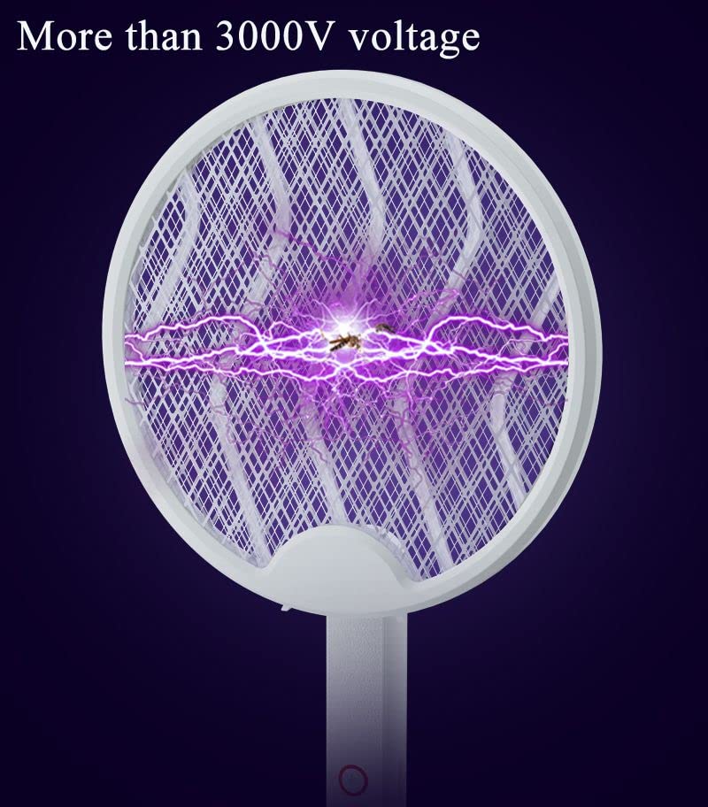2 in 1 Mosquito Bat Killer Racket Electric Mosquito Racket Bat with UV LED Light Lamp