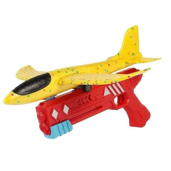 Flying Airplane Launcher Gun Toy With Foam Glider Planes