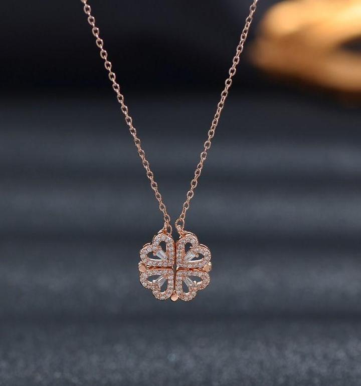 MAGNETIC FOUR HEART NECKLACE