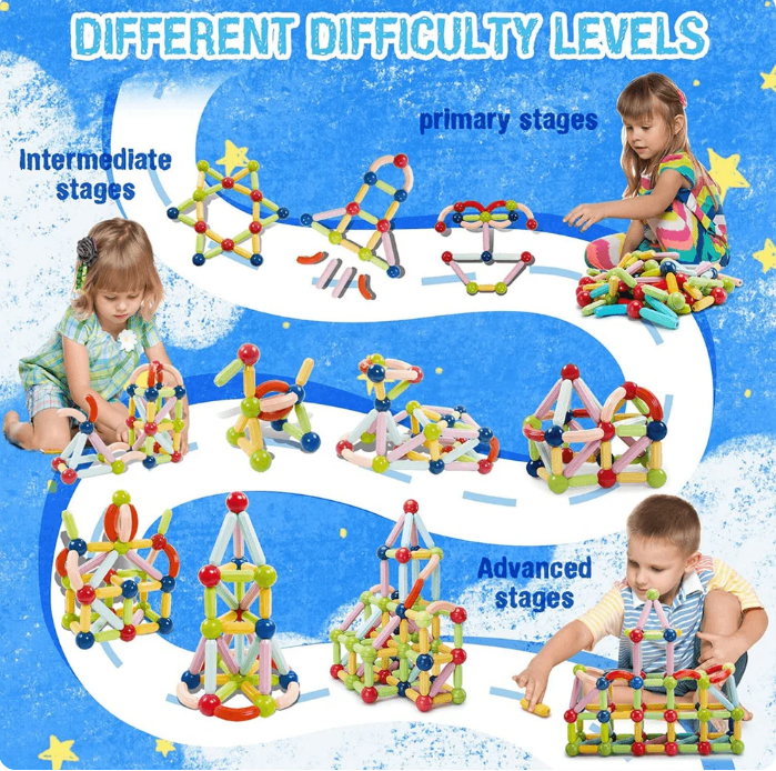 Magnetic Sticks Building Blocks for Kids Early Development