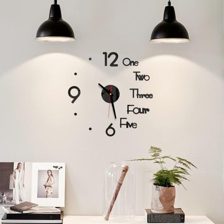 3D Mirror Frameless Wall Clock